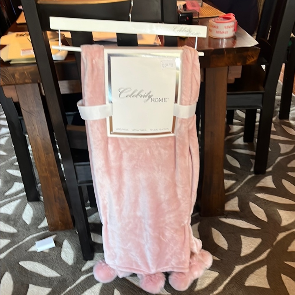 Celebrity Home Pink Plush Blanket